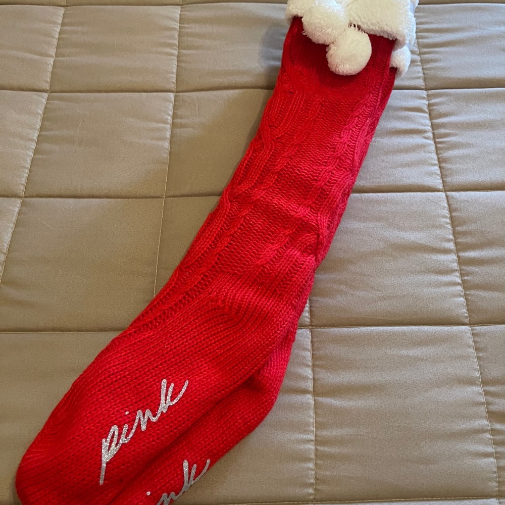 Victoria’s Secret Pink Red Slipper Socks